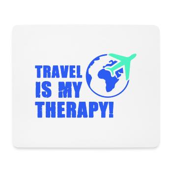 travel is my therapy - Mouse Pad (horizontal) - white - Front