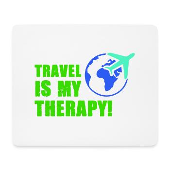 travel is my therapy - Mouse Pad (horizontal) - white - Front