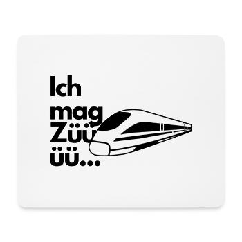 Ich mag Züge - Mousepad (Querformat) - Weiß - Vorne