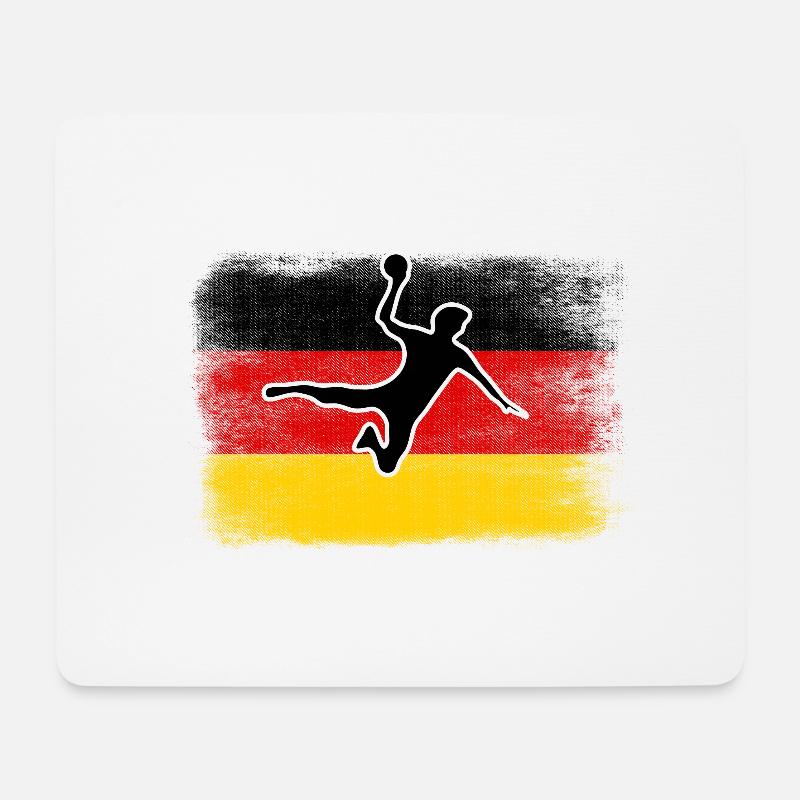 Handball Deutschland Sprungwurf - Mousepad (Querformat) - Weiß