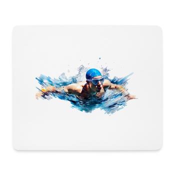 Schwimmen gibt es in verschiedenen Disziplinen - Mousepad (Querformat) - Weiß - Vorne