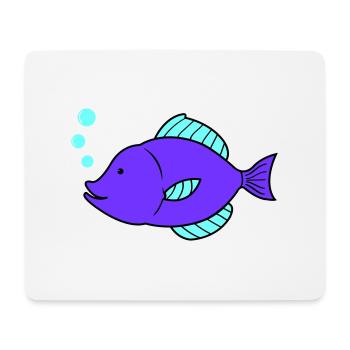 Bande dessinée de poisson - Tapis de souris (format paysage) - blanc - Devant