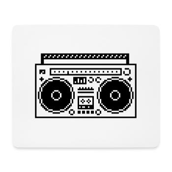 8bit Pixel Boombox - Mousepad (Querformat) - Weiß - Vorne