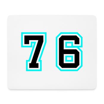 76 Number Symbol - Mouse Pad (horizontal) - white - Front