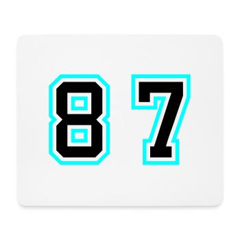 87 Zahl Symbol - Mousepad (Querformat) - Weiß - Vorne