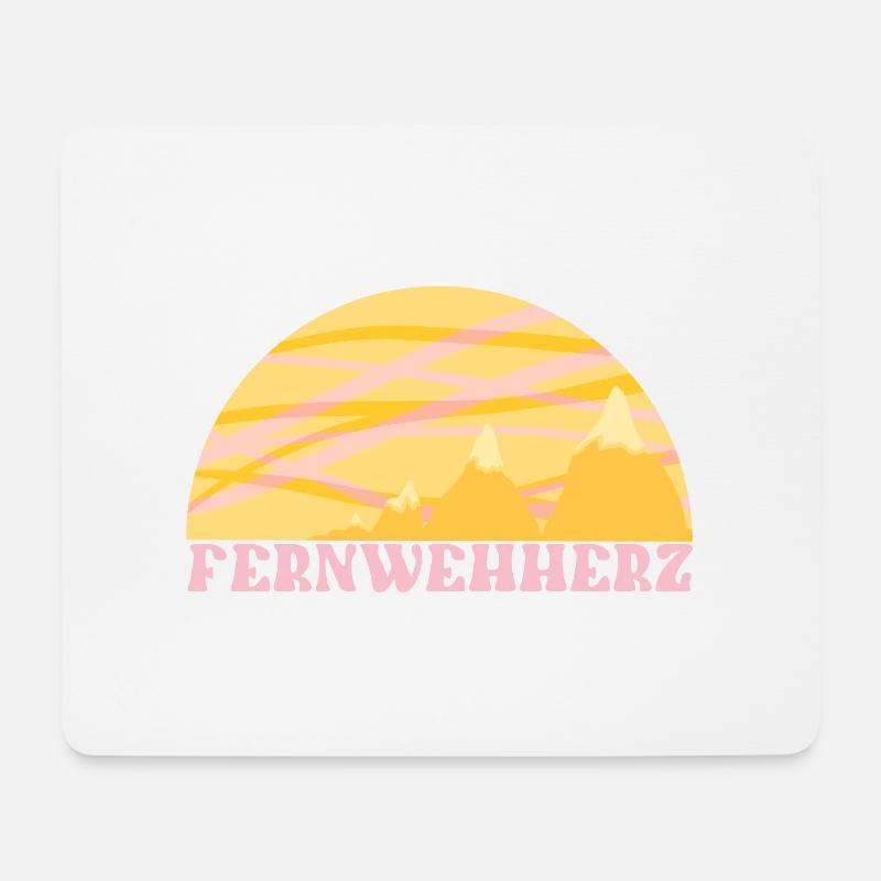 Reiselust Fernweh Herz - Mousepad (Querformat) - Weiß