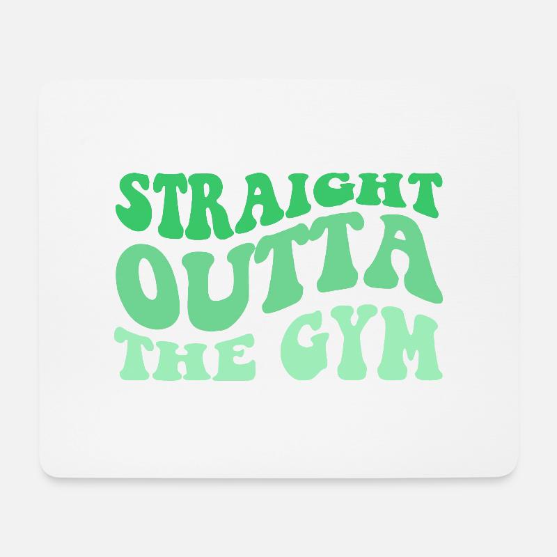 Straight Outta The Gym - Mousepad (Querformat) - Weiß