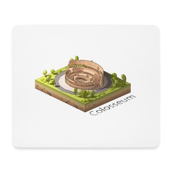 Géométrique low poly le Colisée - Tapis de souris (format paysage) - blanc - Devant