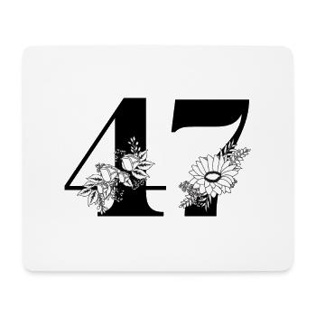 Number 47 Floral Green - 47th Floral Birthday - Mouse Pad (horizontal) - white - Front