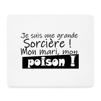Grande sorcière mari poison - Tapis de souris (format paysage) - blanc - Devant
