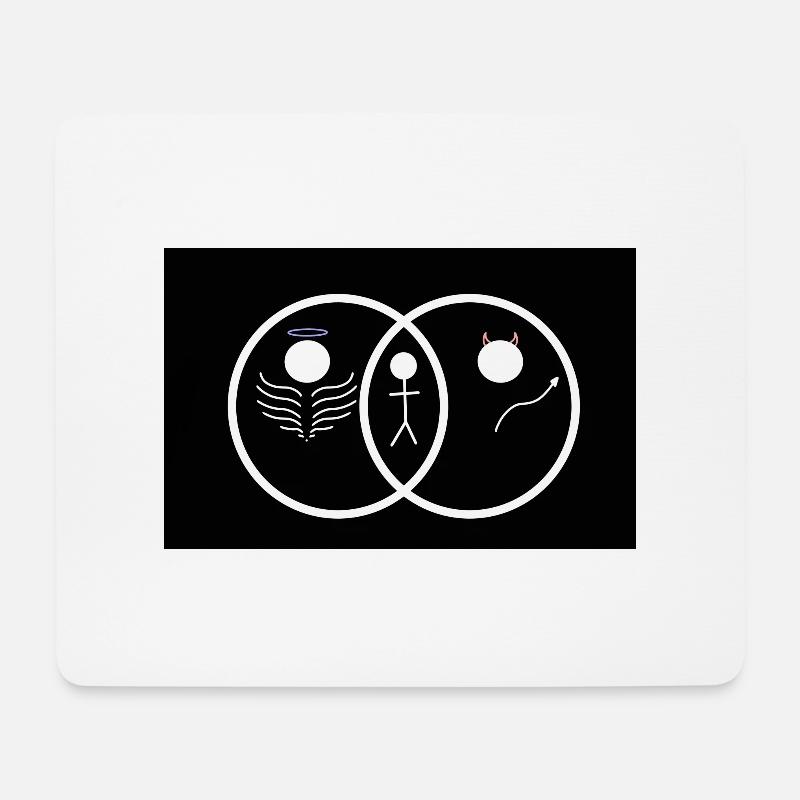 Engel oder Teufel? Niedliches Design Venn-Diagramm - Mousepad (Querformat) - Weiß