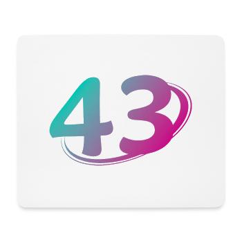 Number 43 multicolor - Mouse Pad (horizontal) - white - Front