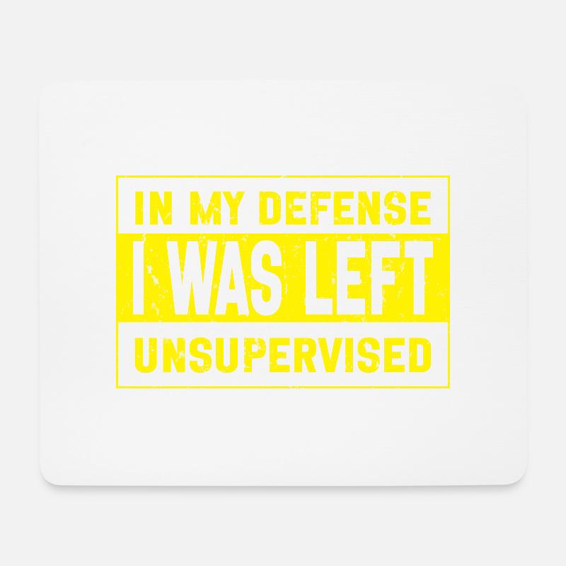 I was left unsupervised - Mouse Pad (horizontal) - white