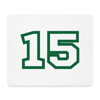 Startnummer 15 Green Sport - Mousepad (Querformat) - Weiß - Vorne