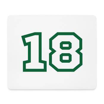 Numéro 18 sport vert - Tapis de souris (format paysage) - blanc - Devant