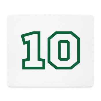 Number 10 green sport - Mouse Pad (horizontal) - white - Front