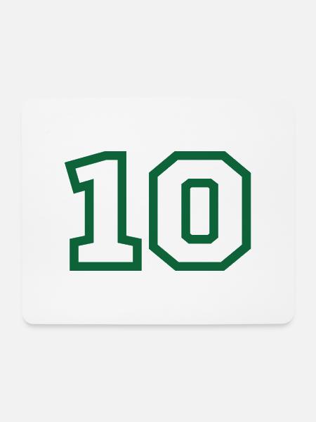 Number 10 green sport - Mouse Pad (horizontal) - white