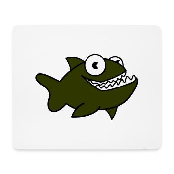 piranha 01 - Mousepad (Querformat) - Weiß - Vorne
