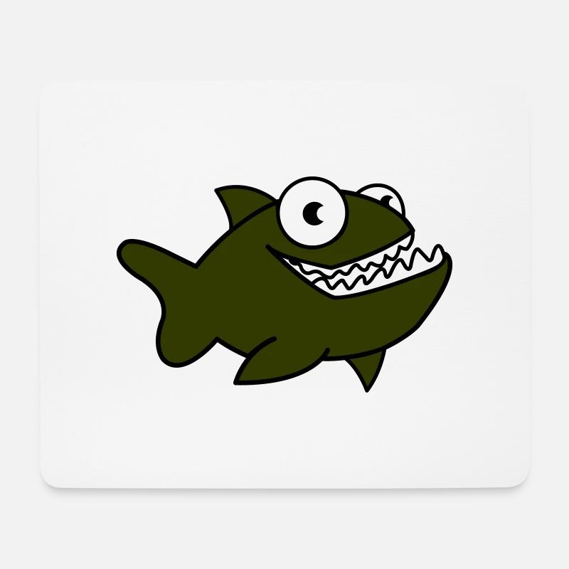 Piranha 01 - Tapis de souris (format paysage) - blanc