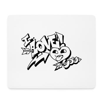 I Love You / Graffiti / Valentine's Day - Mouse Pad (horizontal) - white - Front