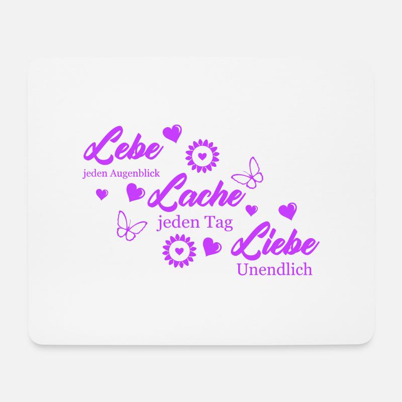 lebe lache liebe - Mousepad (Querformat) - Weiß