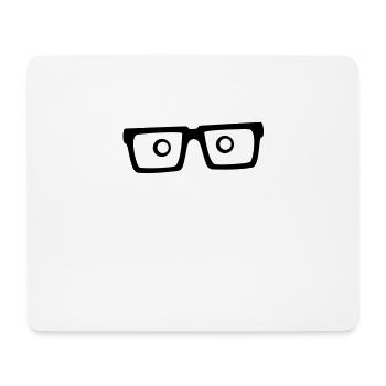 Smart Nerd Monkey Head Horn-Rimmed Glasses Geek Face - Mouse Pad (horizontal) - white - Front