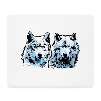 Geri und Freki - Mousepad (Querformat) - Weiß - Vorne