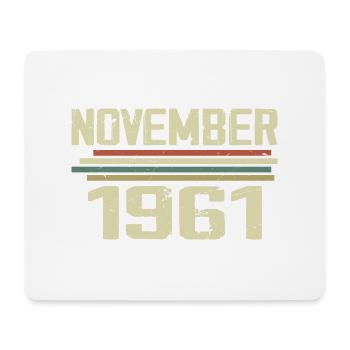 Millésime Novembre 1961 vintage rétro Novembre 1961 - Tapis de souris (format paysage) - blanc - Devant