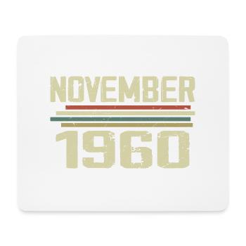 Millésime Novembre 1960 vintage rétro Novembre 1960 - Tapis de souris (format paysage) - blanc - Devant