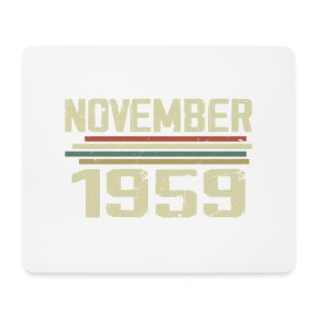 Millésime Novembre 1959 Vintage Rétro Novembre 1959 - Tapis de souris (format paysage) - blanc - Devant