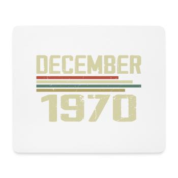 Décembre 1970 Vintage Rétro Anniversaire - Tapis de souris (format paysage) - blanc - Devant