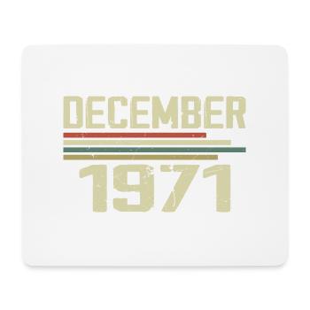 December 1971 Vintage Vintage Retro Birthday - Mouse Pad (horizontal) - white - Front