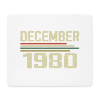 Décembre 1980 Vintage Rétro Anniversaire - Tapis de souris (format paysage) - blanc - Devant