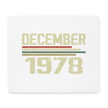 Décembre 1978 Vintage Vintage Rétro Anniversaire - Tapis de souris (format paysage) - blanc - Devant