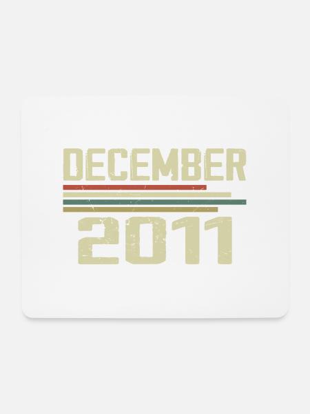 Dezember 2011 Jahrgang Vintage Retro Geburtstag - Mousepad (Querformat) - Weiß