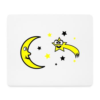 mond und sterne - Mousepad (Querformat) - Weiß - Vorne