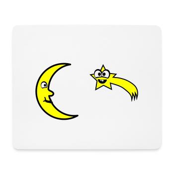 Mond und Sterne - Mousepad (Querformat) - Weiß - Vorne