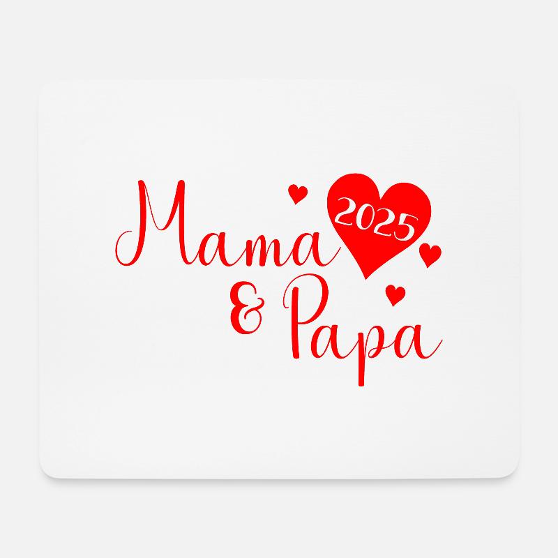 Mama und Papa rot - Mousepad (Querformat) - Weiß