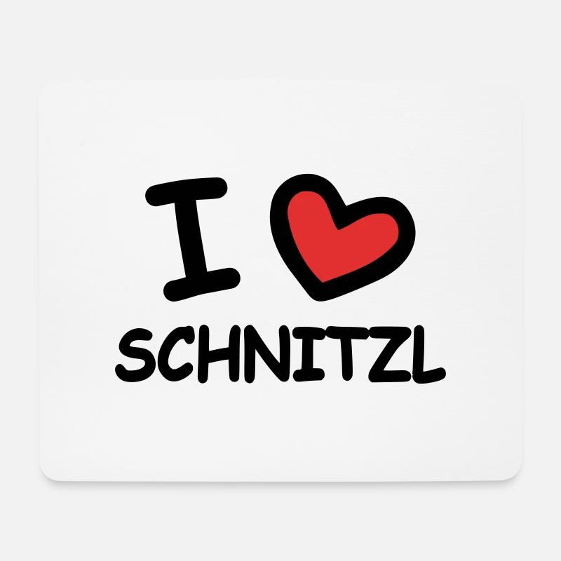 I Love Schnitzl - Mousepad (Querformat) - Weiß