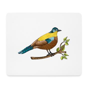 Bunter Vogel - Mousepad (Querformat) - Weiß - Vorne