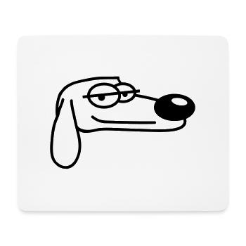 Hund Guckt Cool Entspannter Blick Kerl Chill Dude - Mousepad (Querformat) - Weiß - Vorne