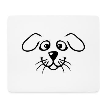 Dog Face Small Happy Pet Head Cute - Mouse Pad (horizontal) - white - Front