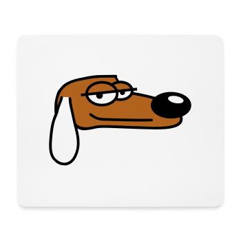 Hund Guckt Cool Entspannter Blick Kerl Chill Dude - Mousepad (Querformat) - Weiß - Vorne