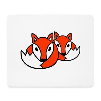 2 Foxes Friends Red Fox Two Wild Animals Team - Mouse Pad (horizontal) - white - Front