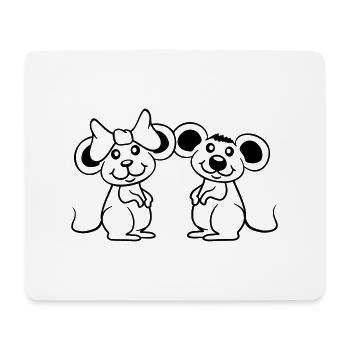 2 Mäuse Paar Zwei Verliebt Valentinstag Frau Mann - Mousepad (Querformat) - Weiß - Vorne