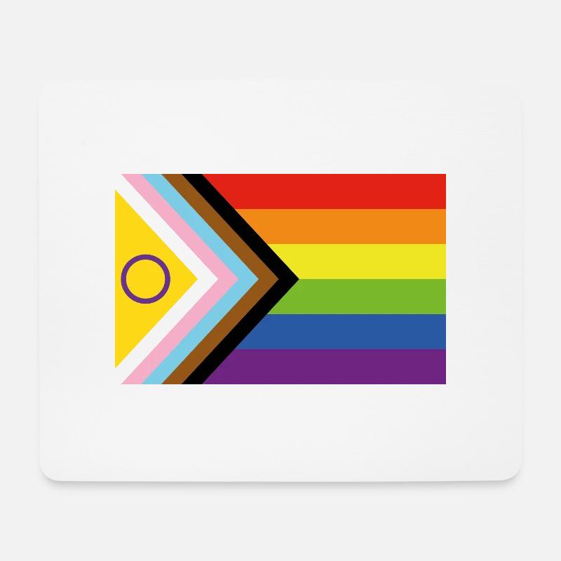 Pride Flag - Regenbogenfahne - Mousepad (Querformat) - Weiß