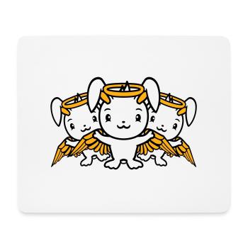 3 Bunnies Angel Wings Halo Sky Team - Mouse Pad (horizontal) - white - Front