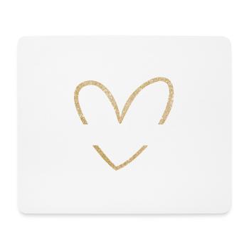 Brautjungfer Gold Herz Glitzer - Mousepad (Querformat) - Weiß - Vorne