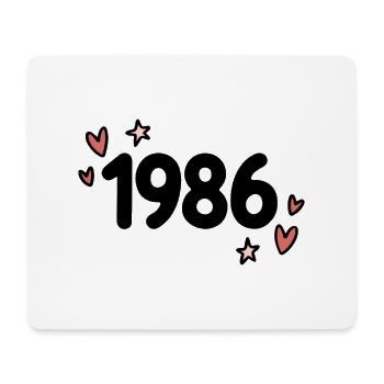 1986 Classic Vintage Retro Cute 80s - Mouse Pad (horizontal) - white - Front