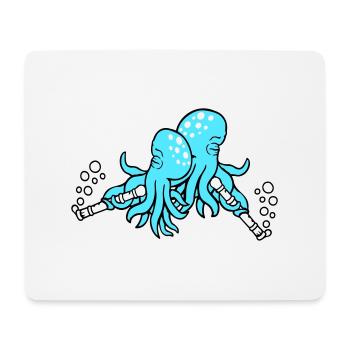 2 Octopus Flûte Musique Jouer Bulles Équipe de groupe - Tapis de souris (format paysage) - blanc - Devant